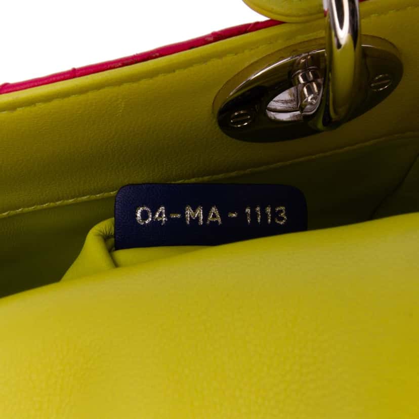 Dior Mini Tricolor Lambskin Cannage Lady Dior Pink Leather Very good condition - Box View