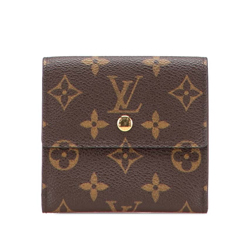 Louis Vuitton Monogram Portefeuille Elise Wallet Brown Canvas Good condition - Front View