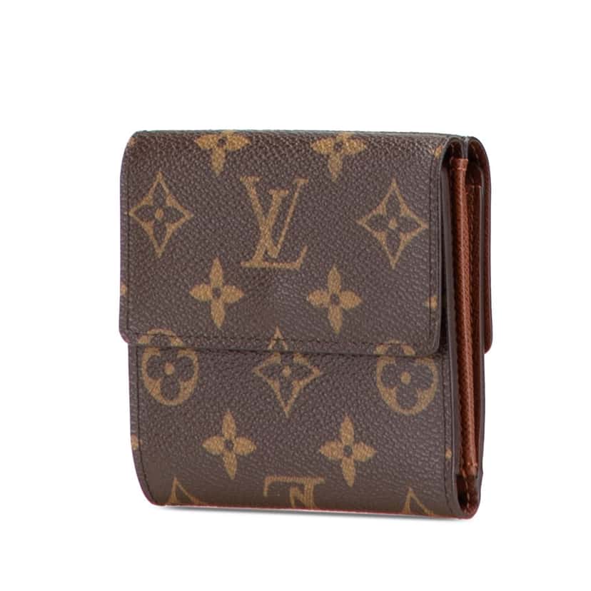 Louis Vuitton Monogram Portefeuille Elise Wallet Brown Canvas Good condition - Back View