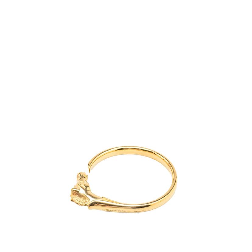 Hermès Gold Plated Tete de Cheval Horse Bangle Gold Metal Good condition - Back View