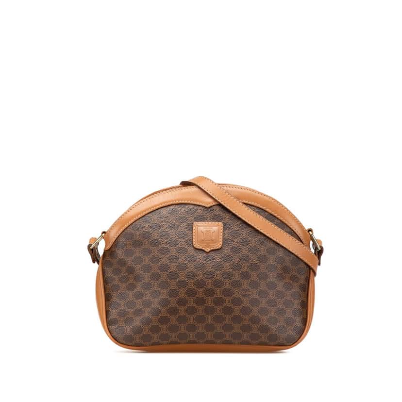 Celine Macadam Coated Canvas Crossbody Brown Canvas Good condition - Front View