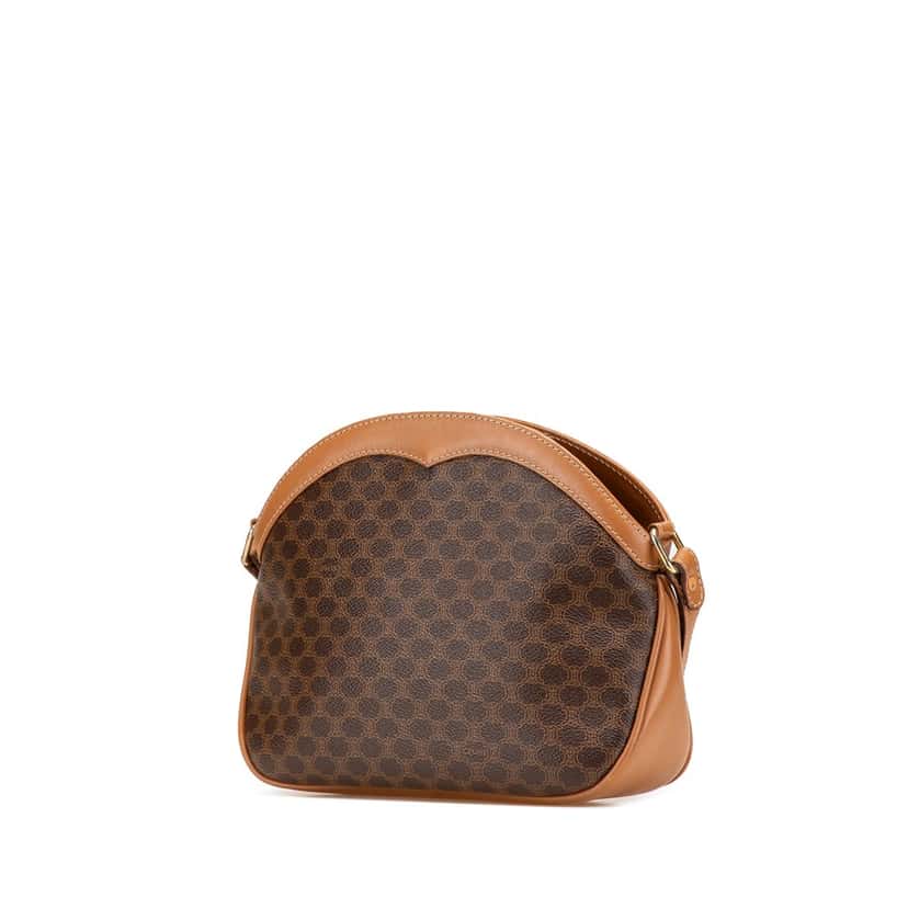 Celine Macadam Coated Canvas Crossbody Brown Canvas Good condition - Back View