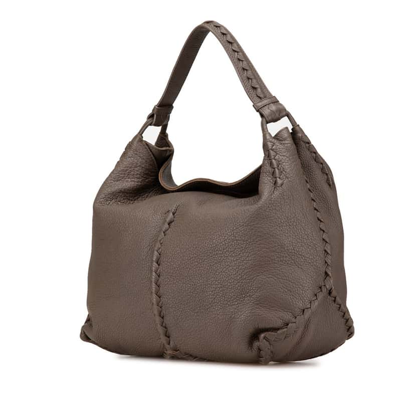 Bottega Veneta Large Washed Cervo Deerskin Hobo Brown Leather Good condition - Back View