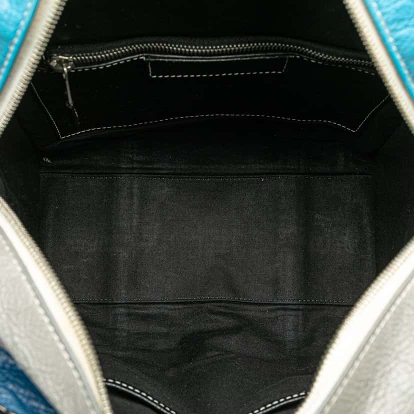 Balenciaga S Lambskin Bazar Shopper Satchel Blue Leather Very good condition - Model View