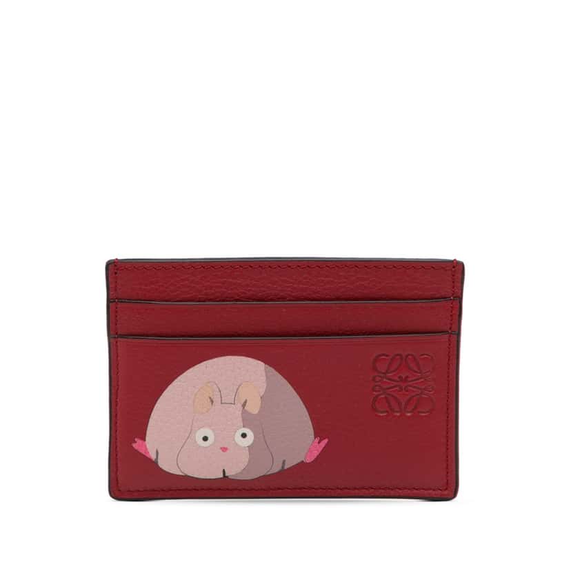 Loewe Studio Ghibli Spirited Away Leather Boh Rat Card Holder Red Leather Very good condition - Front View