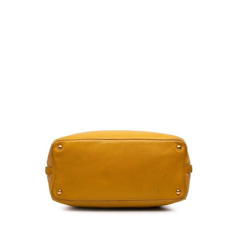 Prada Vitello Daino Boston Bag Yellow Leather Good condition - Inside View