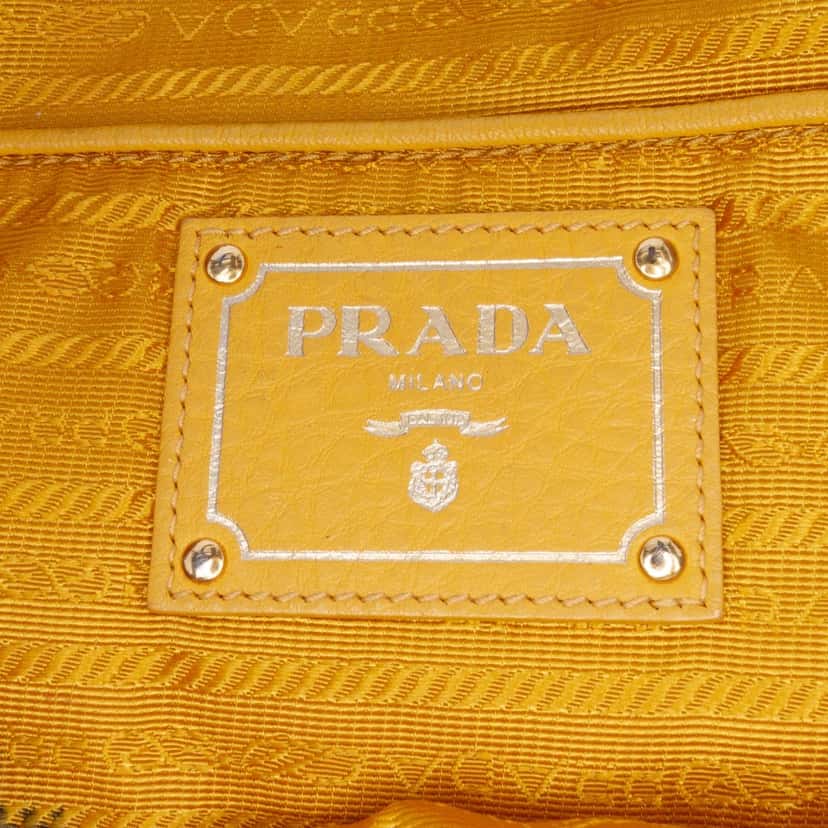 Prada Vitello Daino Boston Bag Yellow Leather Good condition - Box View