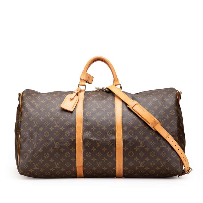 Louis Vuitton Monogram Keepall Bandouliere 60 Brown Canvas Good condition - Front View