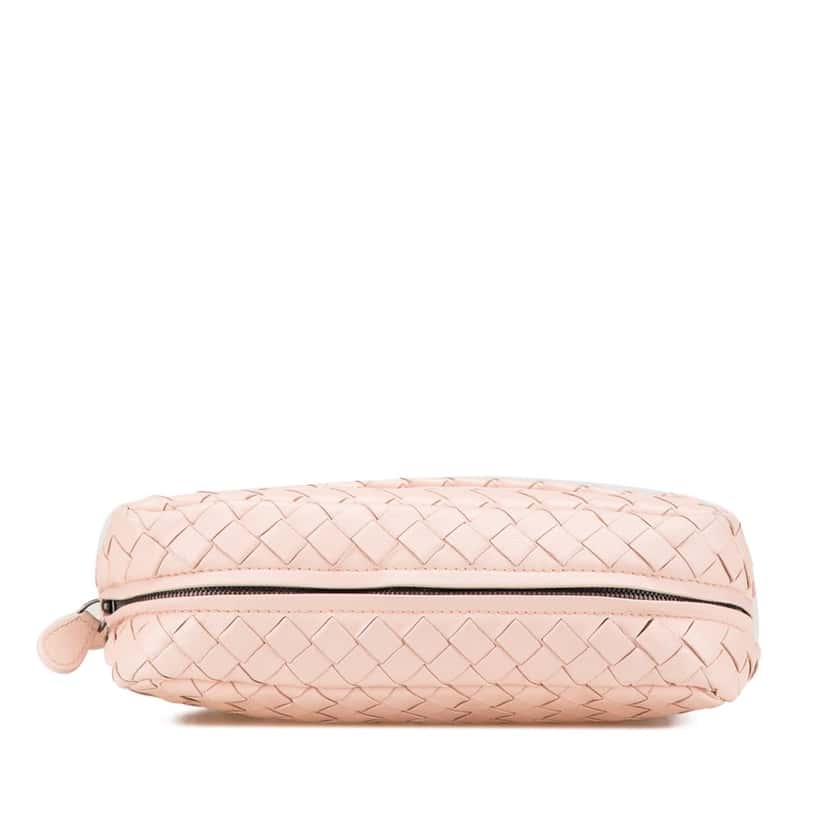 Bottega Veneta Leather Intrecciato Chain Flap Crossbody Pink Leather Very good condition - Inside View