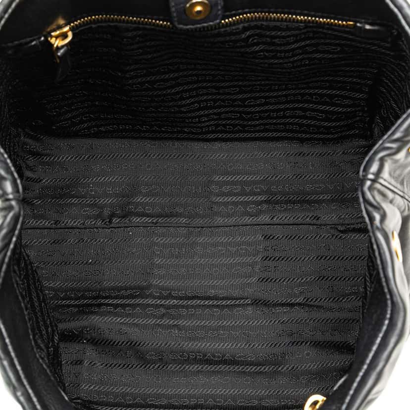 Prada Nappa Fiocco Bow Tote Black Leather Good condition - Model View