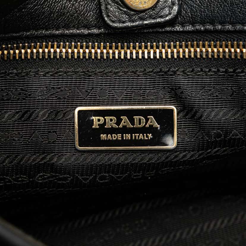 Prada Nappa Fiocco Bow Tote Black Leather Good condition - Box View