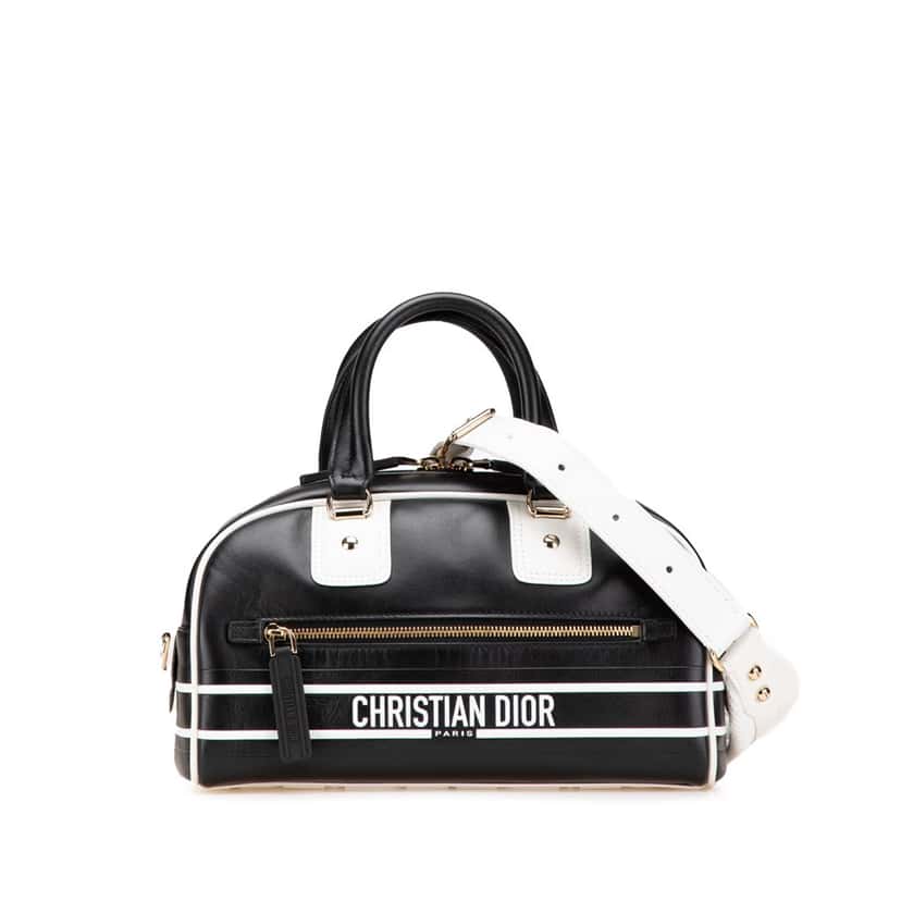 Dior Small Leather Dior Vibe Zip Bowling Bag Black Leather Good condition - Front View