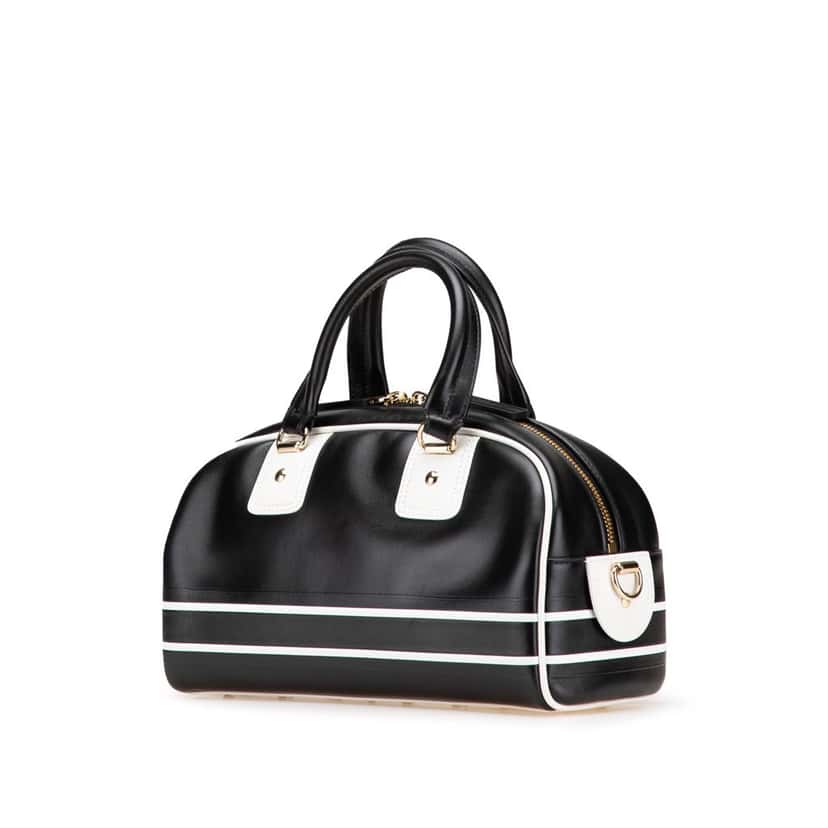 Dior Small Leather Dior Vibe Zip Bowling Bag Black Leather Good condition - Back View