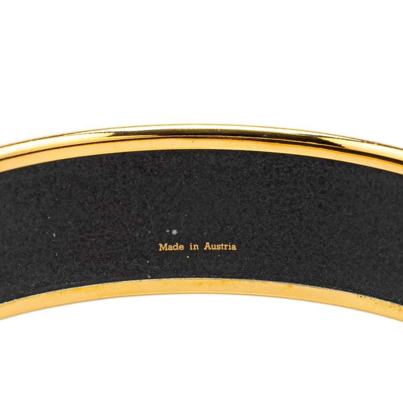 Hermès Wide Horse Enamel Bangle 62 Black Good condition - Box View