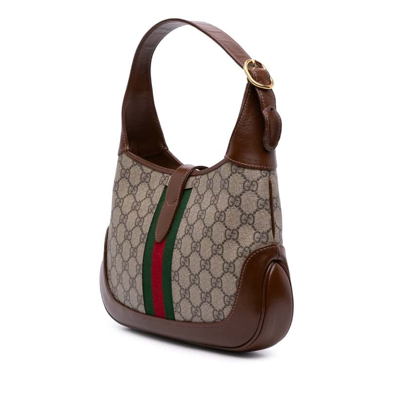 Gucci Small GG Supreme Jackie 1961 Crossbody Brown Canvas Good condition - Back View