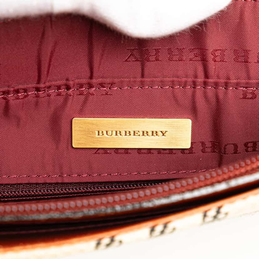 Burberry House Check Tweed Shoulder Bag Brown Tweed Good condition - Box View