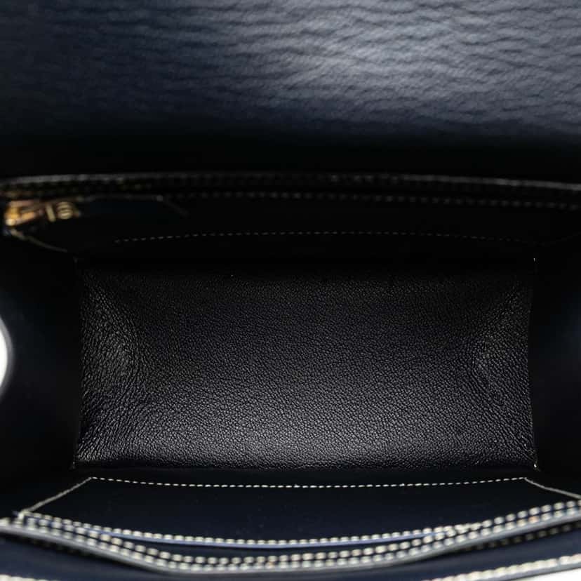 Hermès Box Calf Lucy MM Blue Leather Good condition - Model View