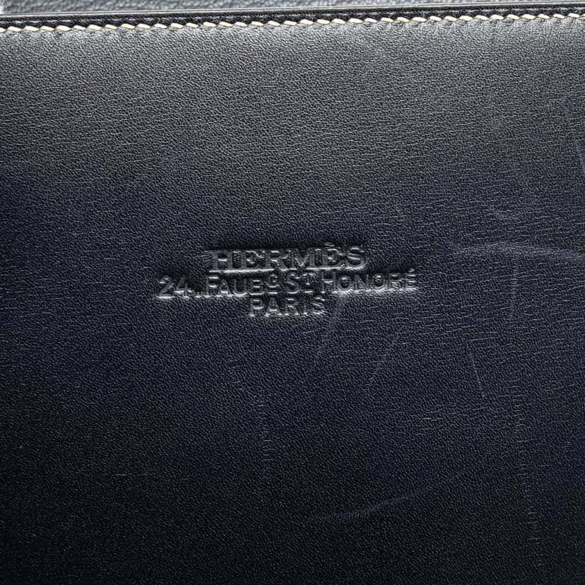 Hermès Box Calf Lucy MM Blue Leather Good condition - Box View