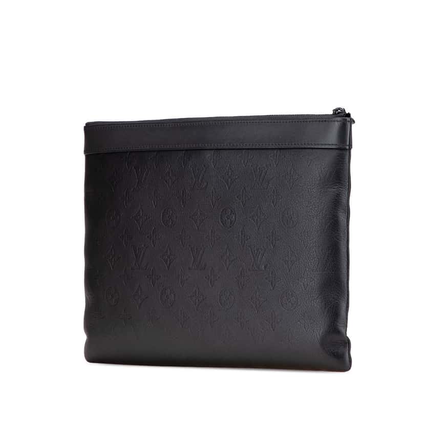 Louis Vuitton Monogram Shadow Discovery Pochette Black Leather Good condition - Back View