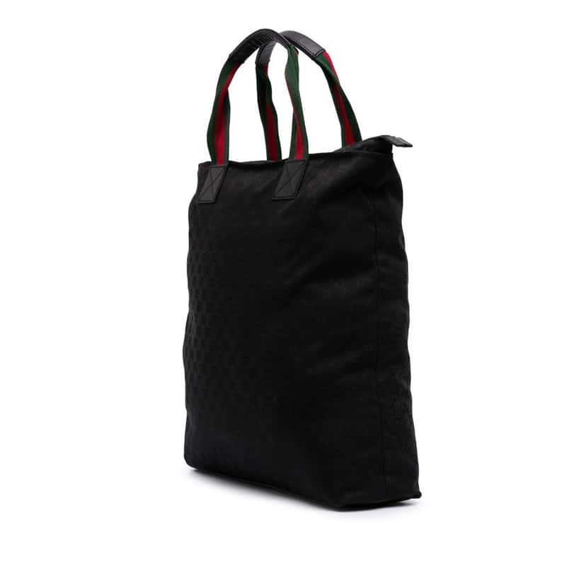 Gucci GG Canvas Web Tote Black Canvas Good condition - Back View