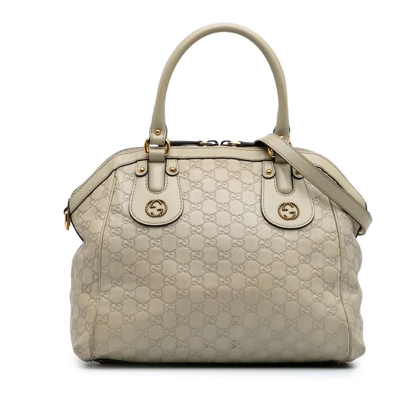 Gucci Medium Guccissima Scarlett Satchel Brown Leather Good condition - Front View