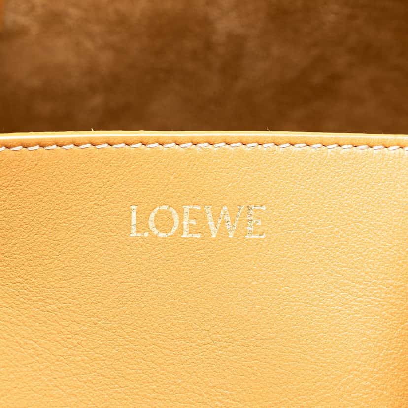 Loewe Medium Shiny Calfskin Puzzle Fold Tote Brown Leather Good condition - Box View