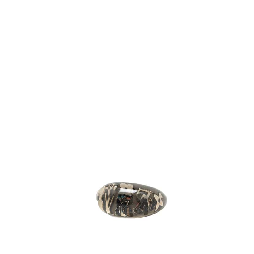 Louis Vuitton Resin Crystal Inclusion Ring Brown Good condition - Back View