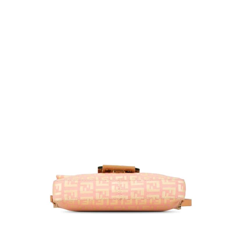 Fendi Mini Zucchino Canvas Baguette Pink Canvas Fair condition - Model View