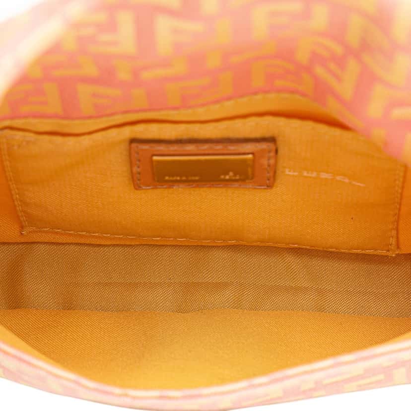 Fendi Mini Zucchino Canvas Baguette Pink Canvas Fair condition - Box View
