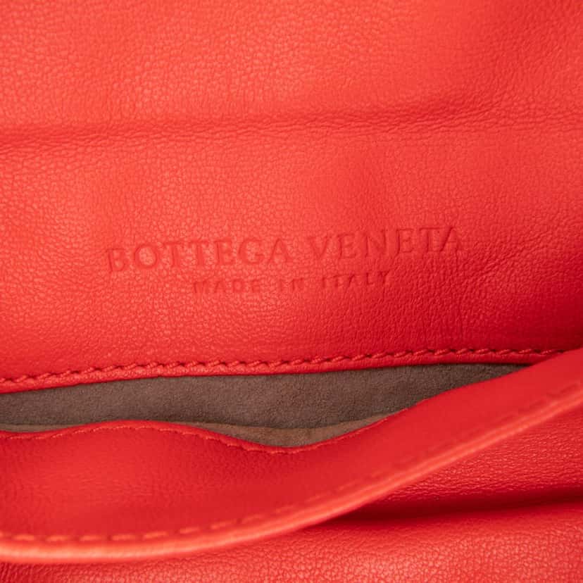 Bottega Veneta Mini Nappa Intrecciato Expandable Chain Crossbody Red Leather Good condition - Box View