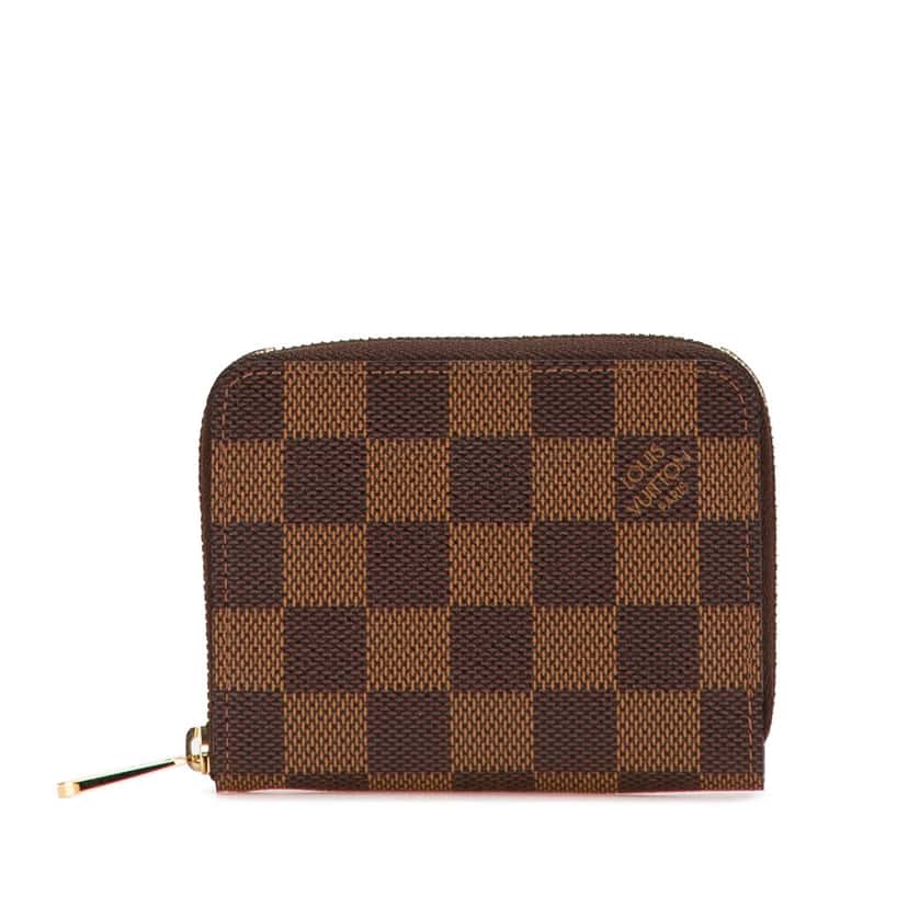 Louis Vuitton Damier Ebene Zippy Coin Purse Brown Canvas Good condition - Front View