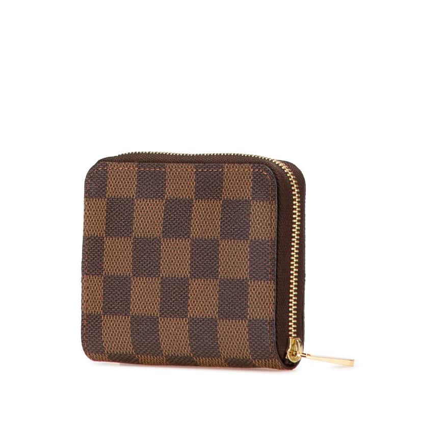 Louis Vuitton Damier Ebene Zippy Coin Purse Brown Canvas Good condition - Back View