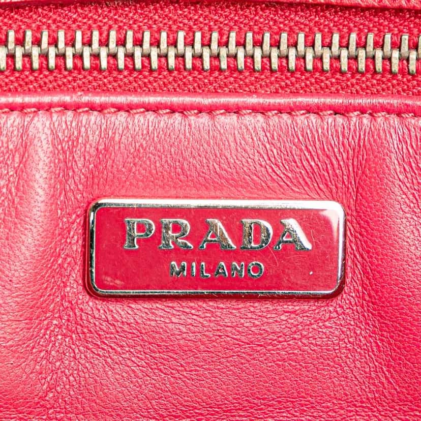 Prada Saffiano Sound Lock Crossbody Pink Leather Good condition - Box View