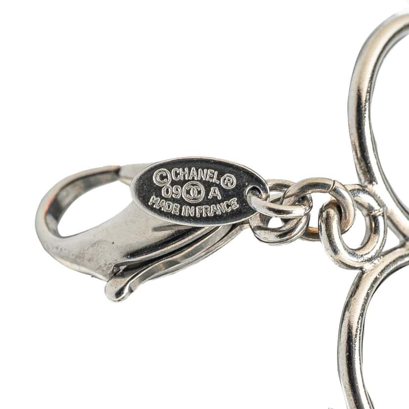 Chanel Nylon Resin Camellia Chain Ribbon Bracelet Black Good condition - Model View
