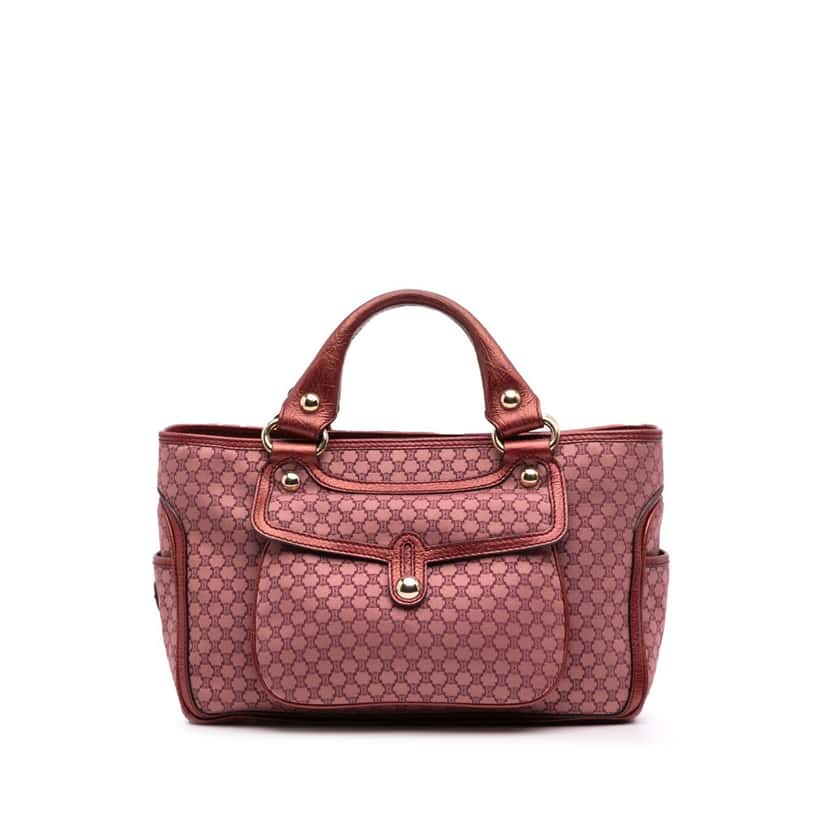 Celine Macadam Canvas Boogie Handbag Red Canvas Good condition - Front View