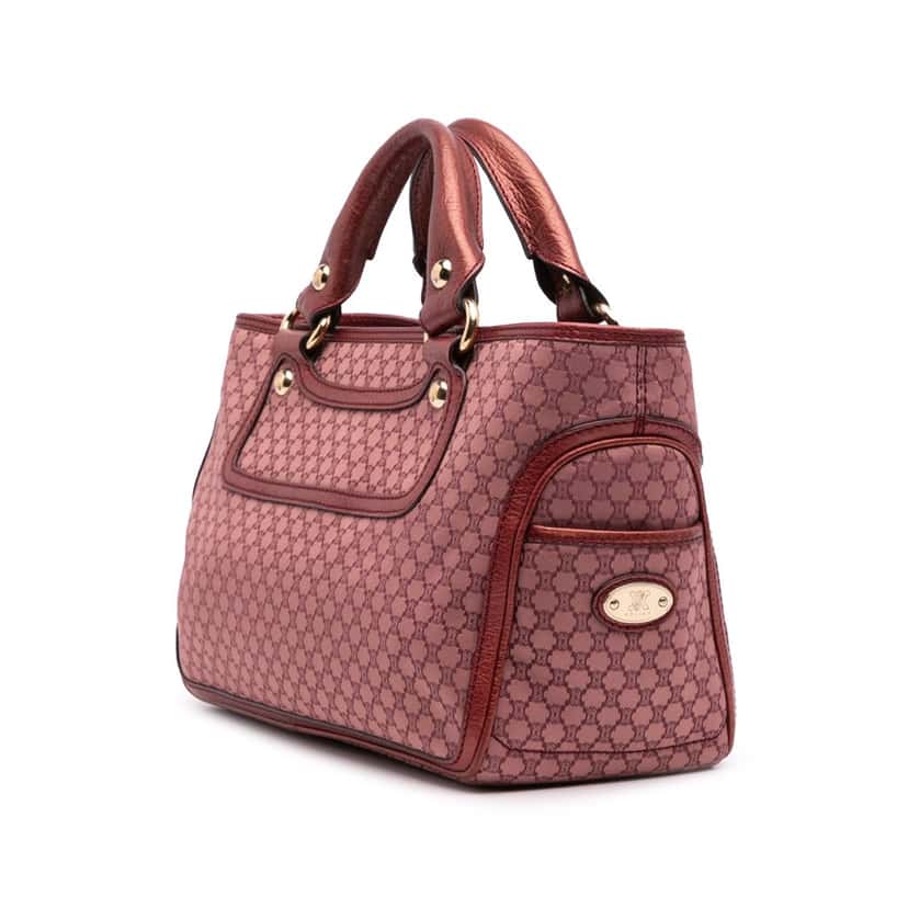 Celine Macadam Canvas Boogie Handbag Red Canvas Good condition - Back View