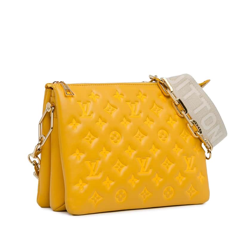 Louis Vuitton Monogram Coussin PM Yellow Leather Good condition - Back View