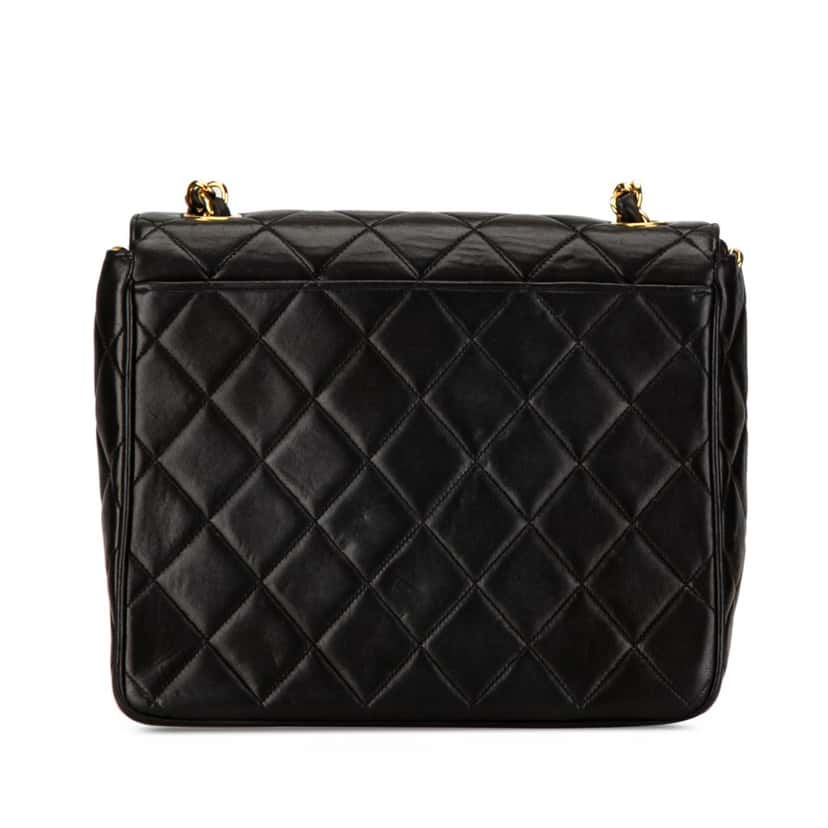 Chanel Quilted Lambskin XL Square Flap Black Leather Good condition - Inside View