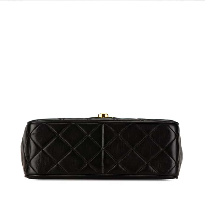 Chanel Quilted Lambskin XL Square Flap Black Leather Good condition - Model View