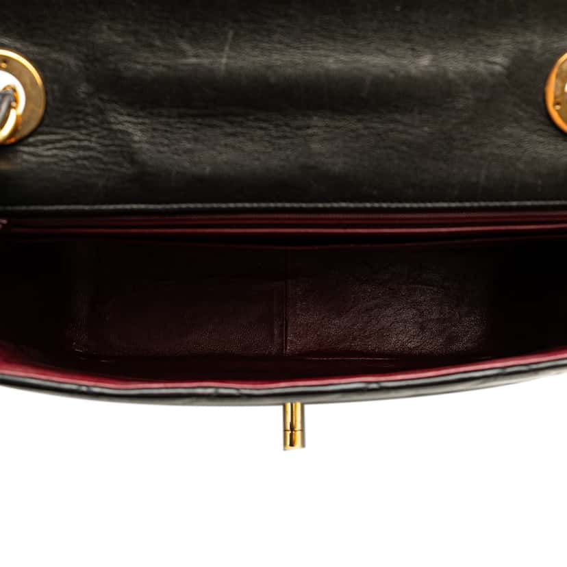 Chanel Quilted Lambskin XL Square Flap Black Leather Good condition - Box View