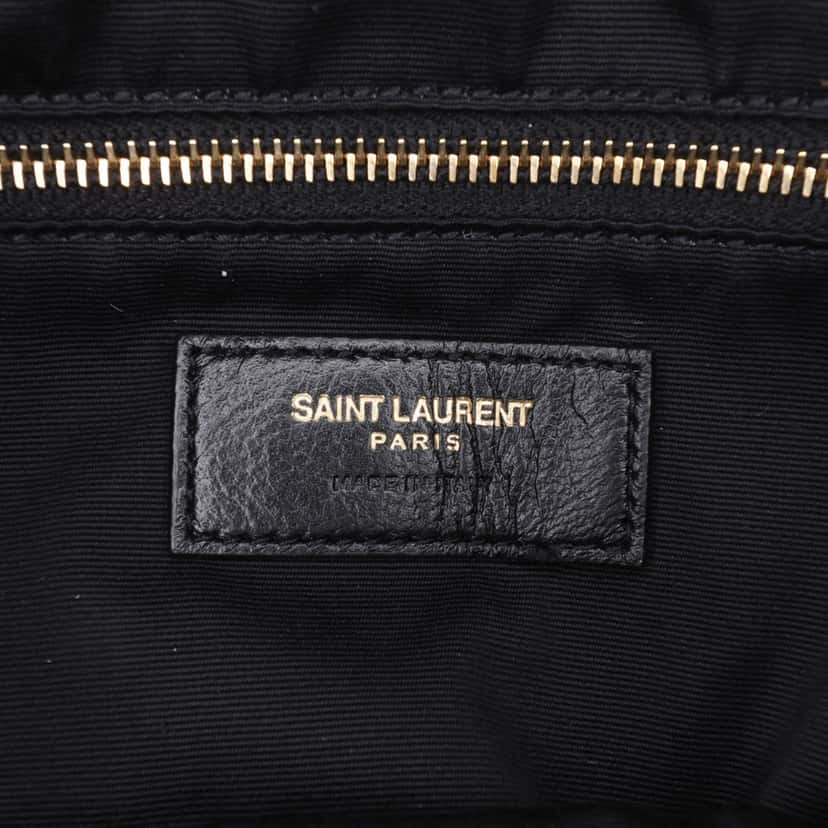 Saint Laurent Medium Lambskin Cecile Bucket Bag Black Leather Good condition - Box View