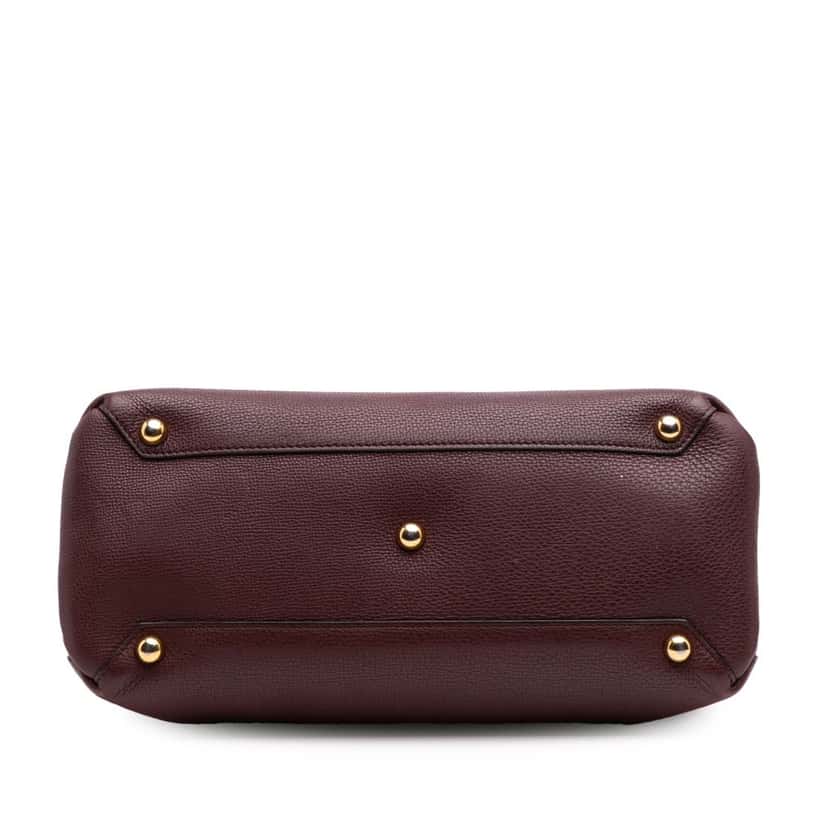 Burberry Medium Leather and House Check Banner Satchel Red Leather Good condition - Inside View