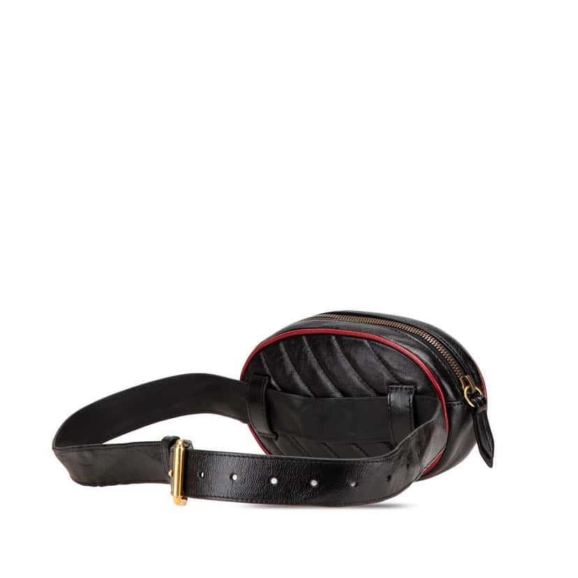 Gucci GG Marmont Leather Matelasse Torchon Belt Bag Black Leather Good condition - Back View