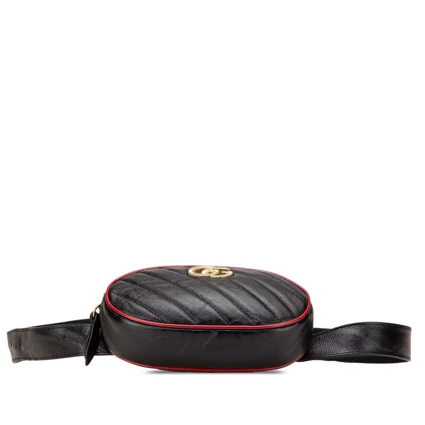 Gucci GG Marmont Leather Matelasse Torchon Belt Bag Black Leather Good condition - Inside View