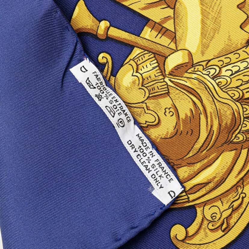 Hermès Marine et Cavalerie Silk Scarf Blue Silk Good condition - Box View