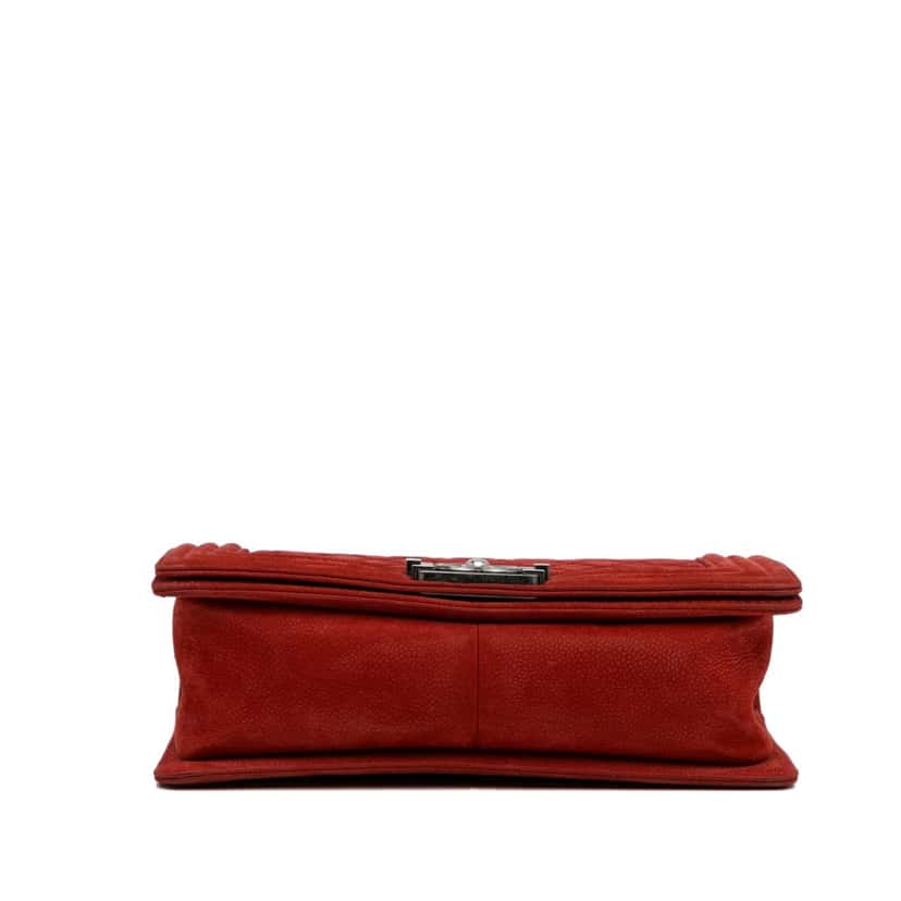 Chanel Old Medium Quilted Caviar Boy Flap Red Leather Good condition - Box View