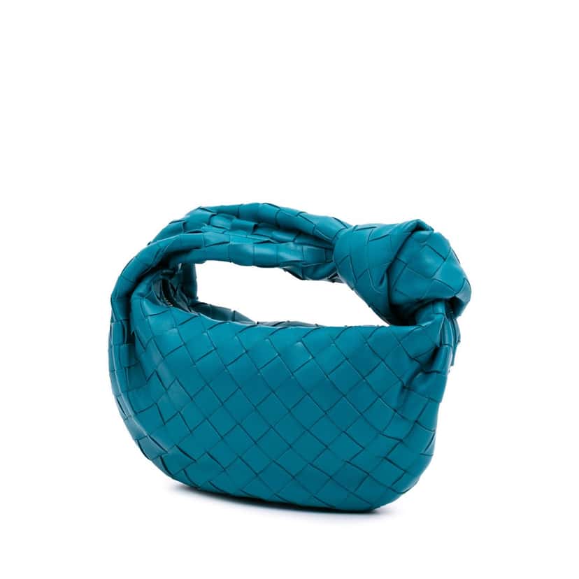 Bottega Veneta Mini Nappa Intrecciato Jodie Blue Leather Good condition - Back View