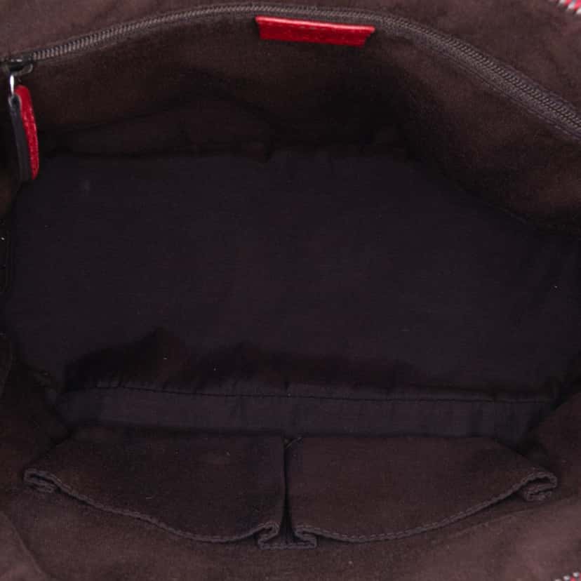Gucci Medium Leather Web Dome Satchel Red Leather Good condition - Model View