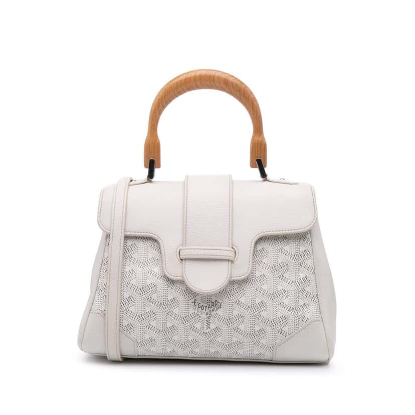 Goyard Mini Goyardine Saigon Souple White Canvas Good condition - Front View