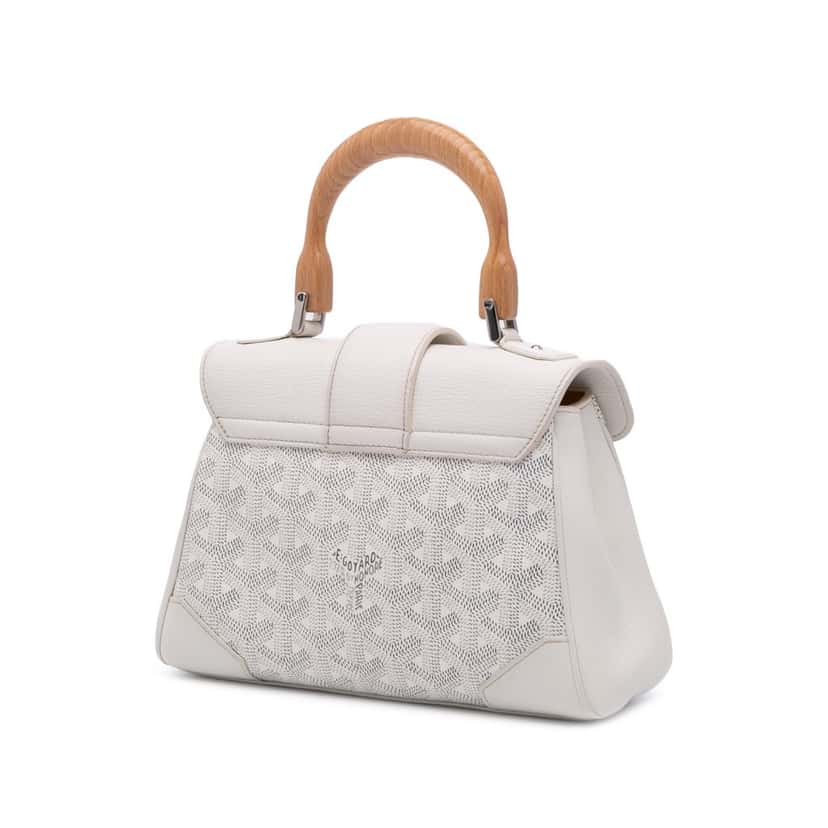 Goyard Mini Goyardine Saigon Souple White Canvas Good condition - Back View